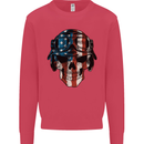 USA Flag Biker Skull Motorcycle Motorbike Mens Sweatshirt Jumper Heliconia