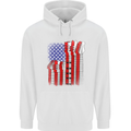 USA Guitar Flag Guitarist Electric Acoustic Childrens Kids Hoodie White