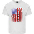 USA Guitar Flag Guitarist Electric Acoustic Kids T-Shirt Childrens White