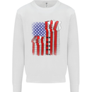 USA Guitar Flag Guitarist Electric Acoustic Mens Sweatshirt Jumper White