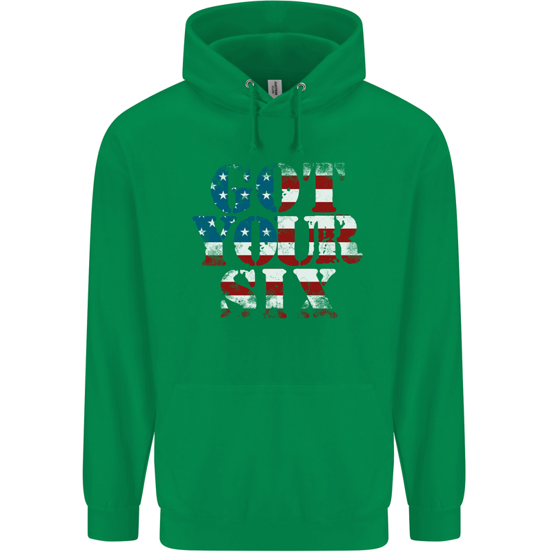 USA I've Got Your Six American Flag Army Childrens Kids Hoodie Irish Green