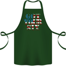 USA I've Got Your Six American Flag Army Cotton Apron 100% Organic Forest Green