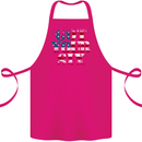 USA I've Got Your Six American Flag Army Cotton Apron 100% Organic Pink