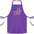 USA I've Got Your Six American Flag Army Cotton Apron 100% Organic Purple