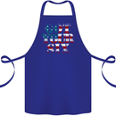 USA I've Got Your Six American Flag Army Cotton Apron 100% Organic Royal Blue