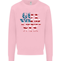 USA I've Got Your Six American Flag Army Kids Sweatshirt Jumper Light Pink