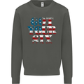 USA I've Got Your Six American Flag Army Kids Sweatshirt Jumper Storm Grey