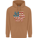 USA I've Got Your Six American Flag Army Mens 80% Cotton Hoodie Caramel Latte