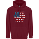 USA I've Got Your Six American Flag Army Mens 80% Cotton Hoodie Maroon