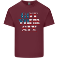 USA I've Got Your Six American Flag Army Mens Cotton T-Shirt Tee Top Maroon