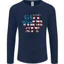 USA I've Got Your Six American Flag Army Mens Long Sleeve T-Shirt Navy Blue