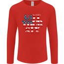 USA I've Got Your Six American Flag Army Mens Long Sleeve T-Shirt Red