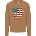 USA I've Got Your Six American Flag Army Mens Sweatshirt Jumper Caramel Latte