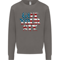 USA I've Got Your Six American Flag Army Mens Sweatshirt Jumper Charcoal