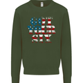 USA I've Got Your Six American Flag Army Mens Sweatshirt Jumper Forest Green