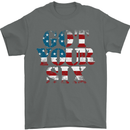 USA I've Got Your Six American Flag Army Mens T-Shirt Cotton Gildan Charcoal