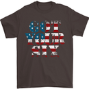 USA I've Got Your Six American Flag Army Mens T-Shirt Cotton Gildan Dark Chocolate