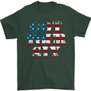USA I've Got Your Six American Flag Army Mens T-Shirt Cotton Gildan Forest Green