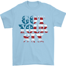 USA I've Got Your Six American Flag Army Mens T-Shirt Cotton Gildan Light Blue
