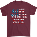 USA I've Got Your Six American Flag Army Mens T-Shirt Cotton Gildan Maroon