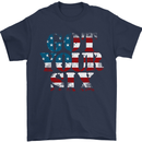 USA I've Got Your Six American Flag Army Mens T-Shirt Cotton Gildan Navy Blue