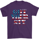USA I've Got Your Six American Flag Army Mens T-Shirt Cotton Gildan Purple