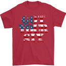 USA I've Got Your Six American Flag Army Mens T-Shirt Cotton Gildan Red