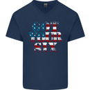 USA I've Got Your Six American Flag Army Mens V-Neck Cotton T-Shirt Navy Blue