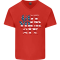 USA I've Got Your Six American Flag Army Mens V-Neck Cotton T-Shirt Red