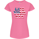 USA I've Got Your Six American Flag Army Womens Petite Cut T-Shirt Azalea