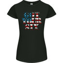 USA I've Got Your Six American Flag Army Womens Petite Cut T-Shirt Black