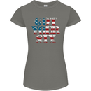 USA I've Got Your Six American Flag Army Womens Petite Cut T-Shirt Charcoal