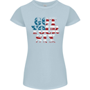 USA I've Got Your Six American Flag Army Womens Petite Cut T-Shirt Light Blue