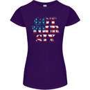 USA I've Got Your Six American Flag Army Womens Petite Cut T-Shirt Purple