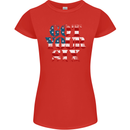 USA I've Got Your Six American Flag Army Womens Petite Cut T-Shirt Red