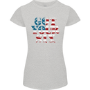 USA I've Got Your Six American Flag Army Womens Petite Cut T-Shirt Sports Grey