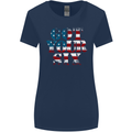 USA I've Got Your Six American Flag Army Womens Wider Cut T-Shirt Navy Blue