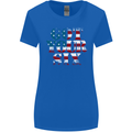 USA I've Got Your Six American Flag Army Womens Wider Cut T-Shirt Royal Blue