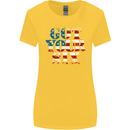 USA I've Got Your Six American Flag Army Womens Wider Cut T-Shirt Yellow