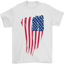 USA Stars & Stripes Flag July 4th America Mens T-Shirt Cotton Gildan White