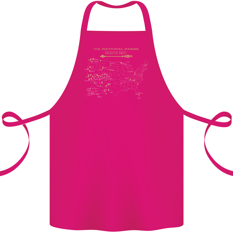 US National Parks Hiking Trekking Walking Cotton Apron 100% Organic Pink