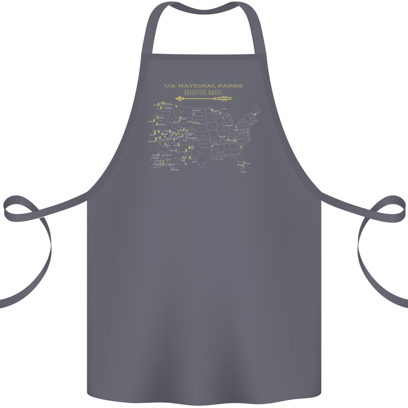 US National Parks Hiking Trekking Walking Cotton Apron 100% Organic Steel