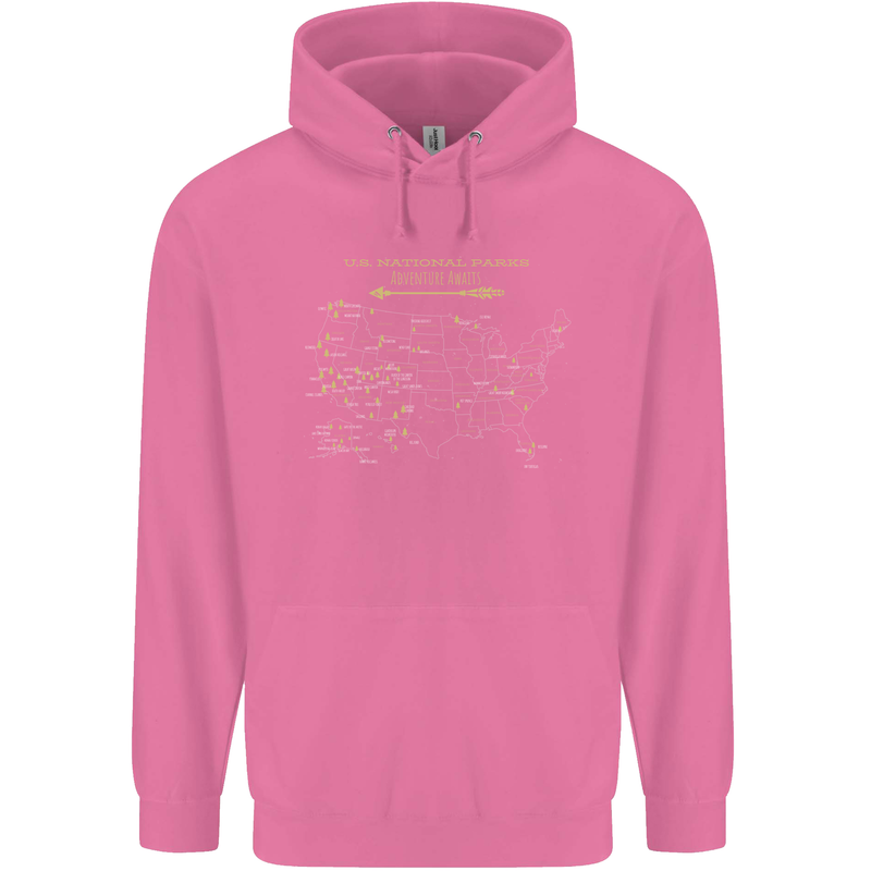 US National Parks Hiking Trekking Walking Mens 80% Cotton Hoodie Azelea