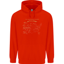 US National Parks Hiking Trekking Walking Mens 80% Cotton Hoodie Bright Red