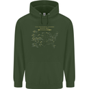 US National Parks Hiking Trekking Walking Mens 80% Cotton Hoodie Forest Green