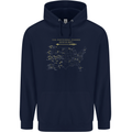 US National Parks Hiking Trekking Walking Mens 80% Cotton Hoodie Navy Blue