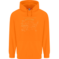 US National Parks Hiking Trekking Walking Mens 80% Cotton Hoodie Orange