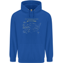 US National Parks Hiking Trekking Walking Mens 80% Cotton Hoodie Royal Blue