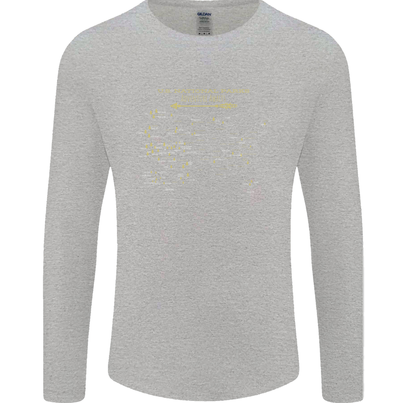 US National Parks Hiking Trekking Walking Mens Long Sleeve T-Shirt Sports Grey