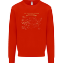 US National Parks Hiking Trekking Walking Mens Sweatshirt Jumper Bright Red